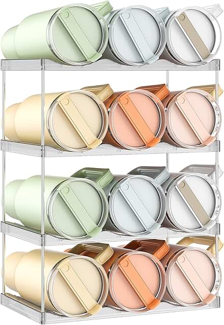 Stackable Water Bottle Holder for 40 oz Tumbler, 4 Tiers