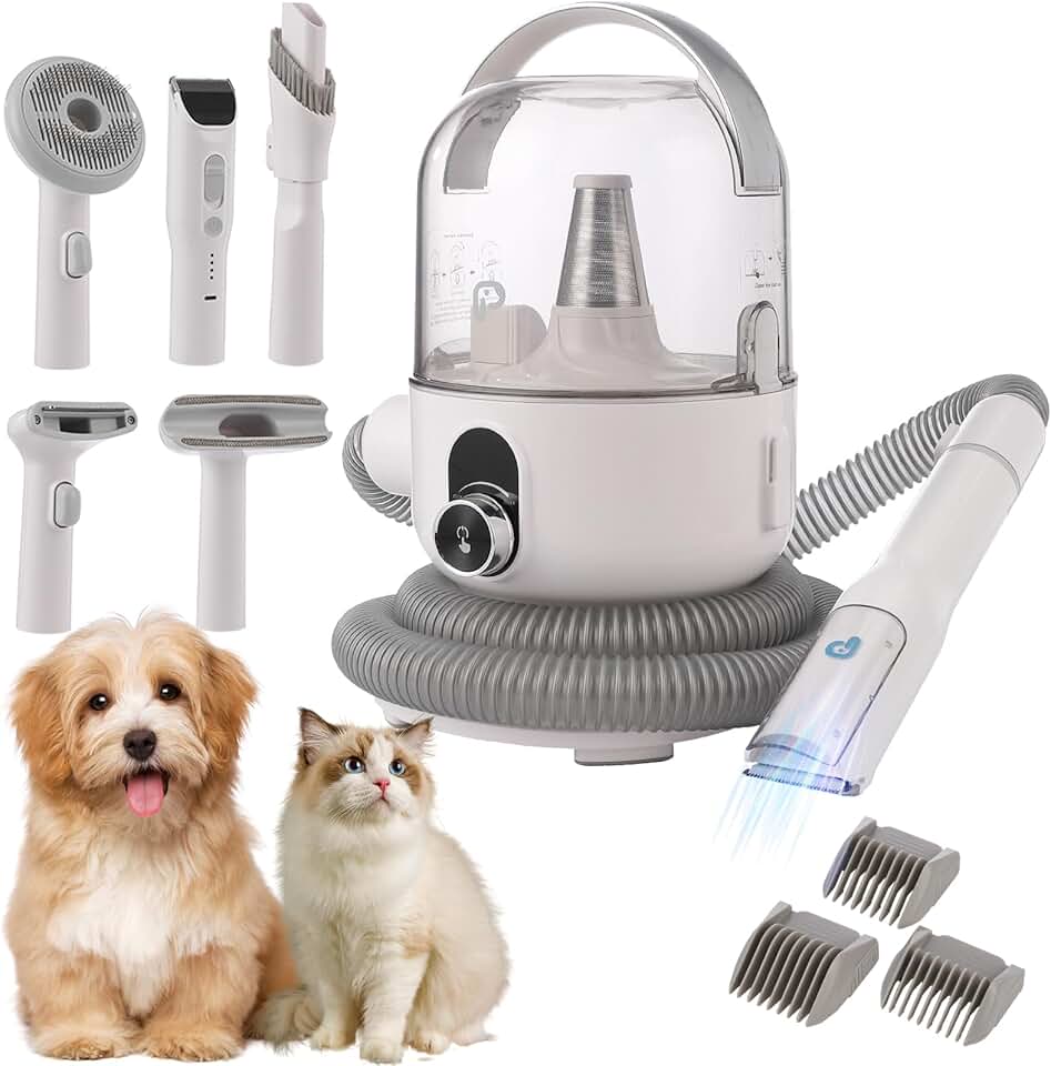 Dog Grooming Kit with Hair Vacuum and Dust Cup