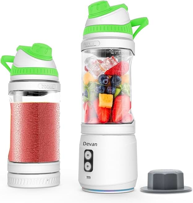 Portable 300W Blender for Shakes and Smoothies, 24oz USB Rechargeable BPA-Free Bottle