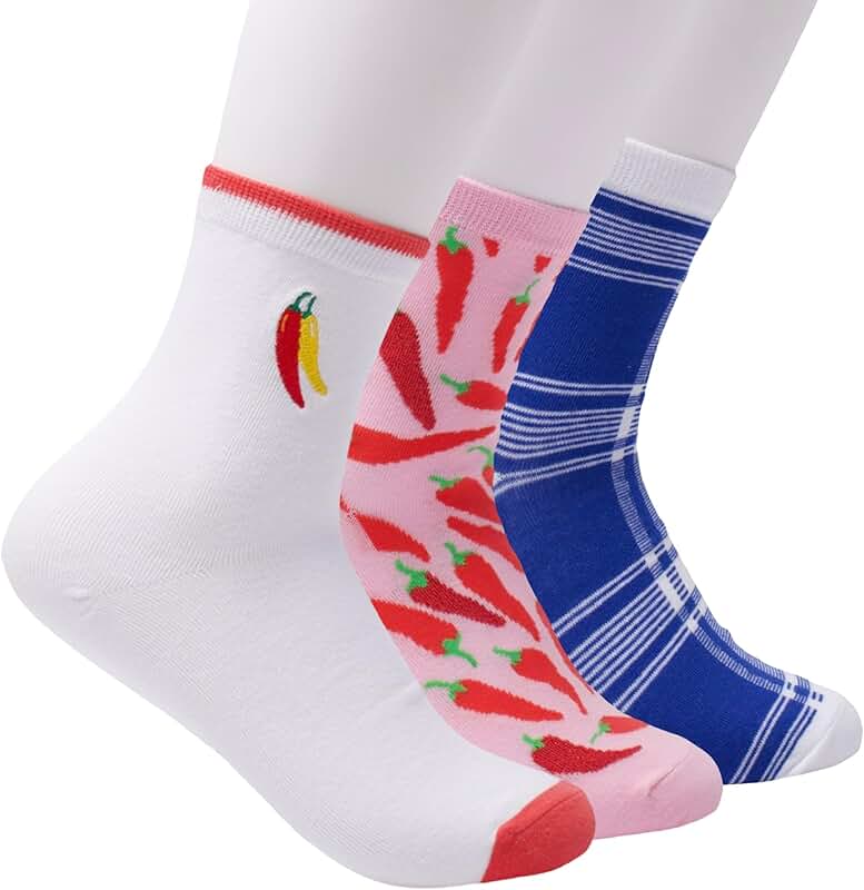Three-Pair Pack of Peppers Shortie Crew Socks