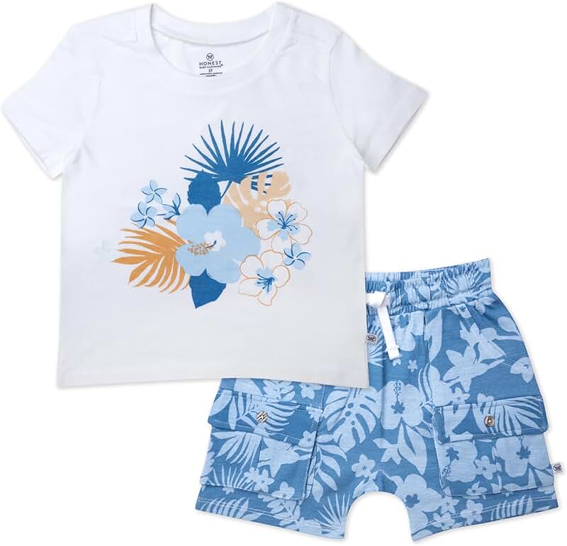Baby Toddler Short Sleeve and Shorts Set for Boys and Girls