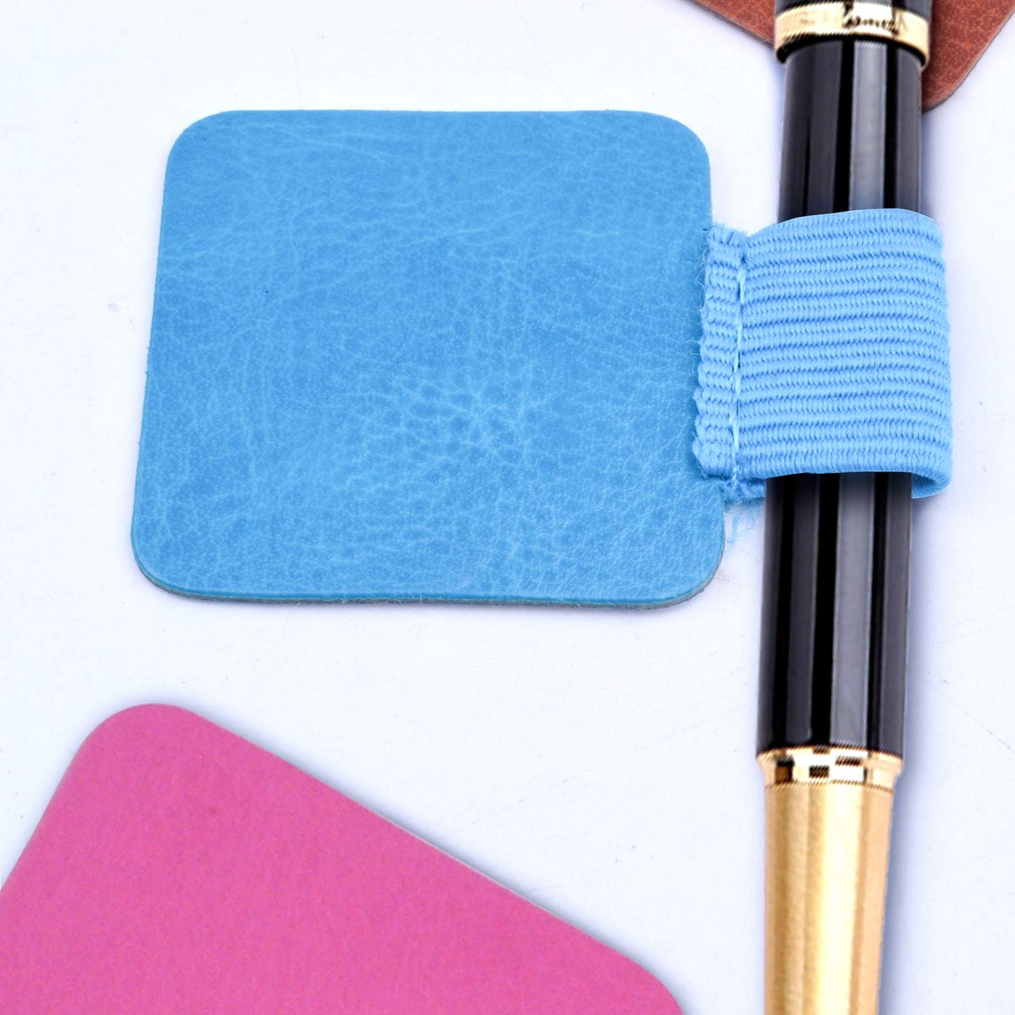 14-Piece Self-Adhesive Leather Pen Loop Set