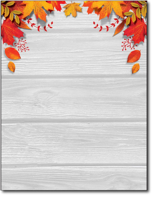 Autumn Leaves Stationery Paper, 80 Sheets, 8.5x11"