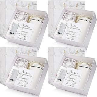 Set of four back-to-school gifts with fan mug towel and card