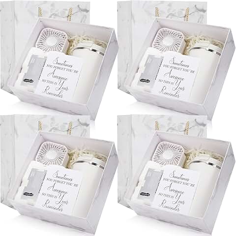 Set of four back-to-school gifts with fan mug towel and card