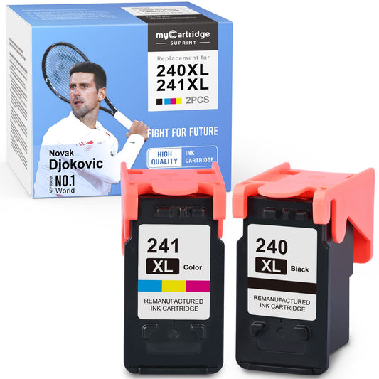 Remanufactured ink cartridge set for Canon PIXMA printers, black and color, 2-pack