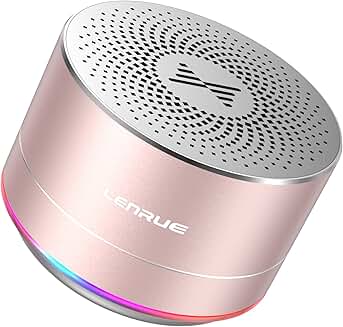Small portable wireless Bluetooth speaker with lights and lanyard