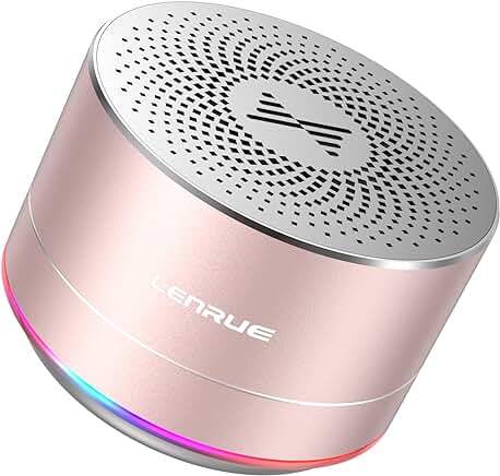 Small portable wireless Bluetooth speaker with lights and lanyard