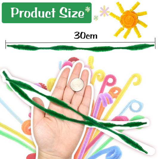 120pcs Green Chenille Stems 13mm x 12in