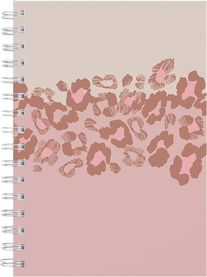 A5 Leopard Cover Monthly Planner with 124 Pages