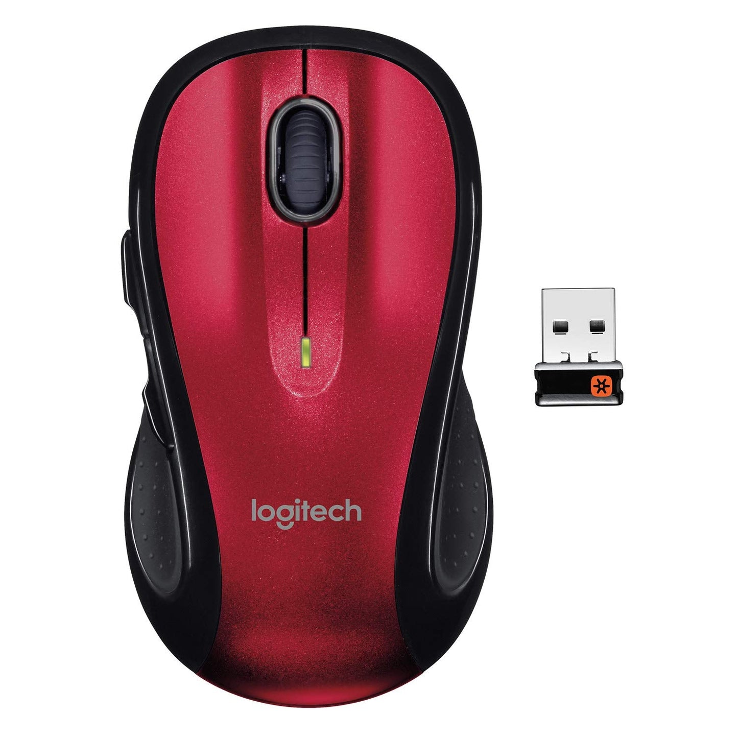 M510 Wireless Computer Mouse - Comfortable Shape with USB Unifying Receiver, with Back/Forward Buttons and Side-to-Side Scrolling - Red
