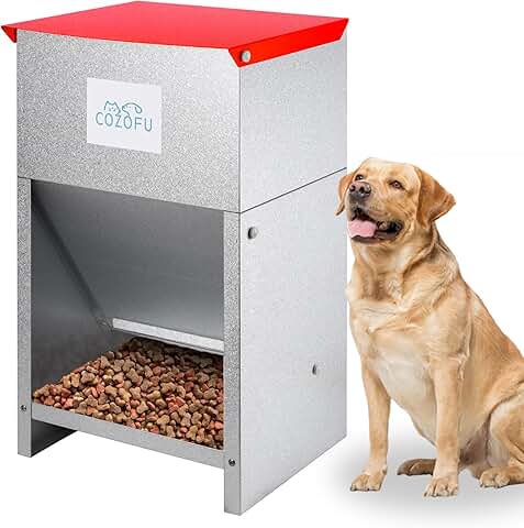 Galvanized Metal Dog Food Dispenser for All Sizes
