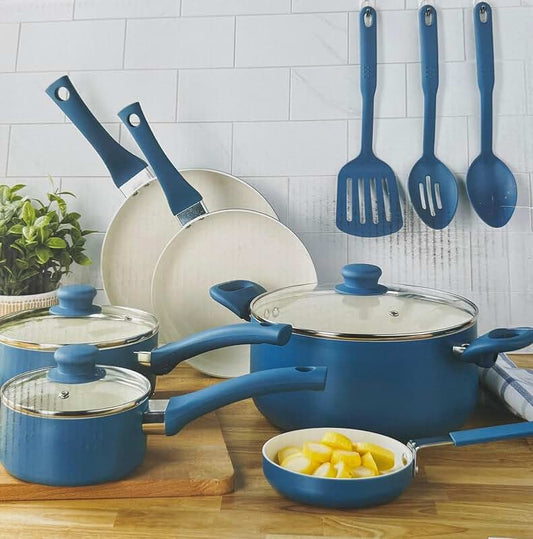 Set of 12 Black Melamine Cooking Utensils