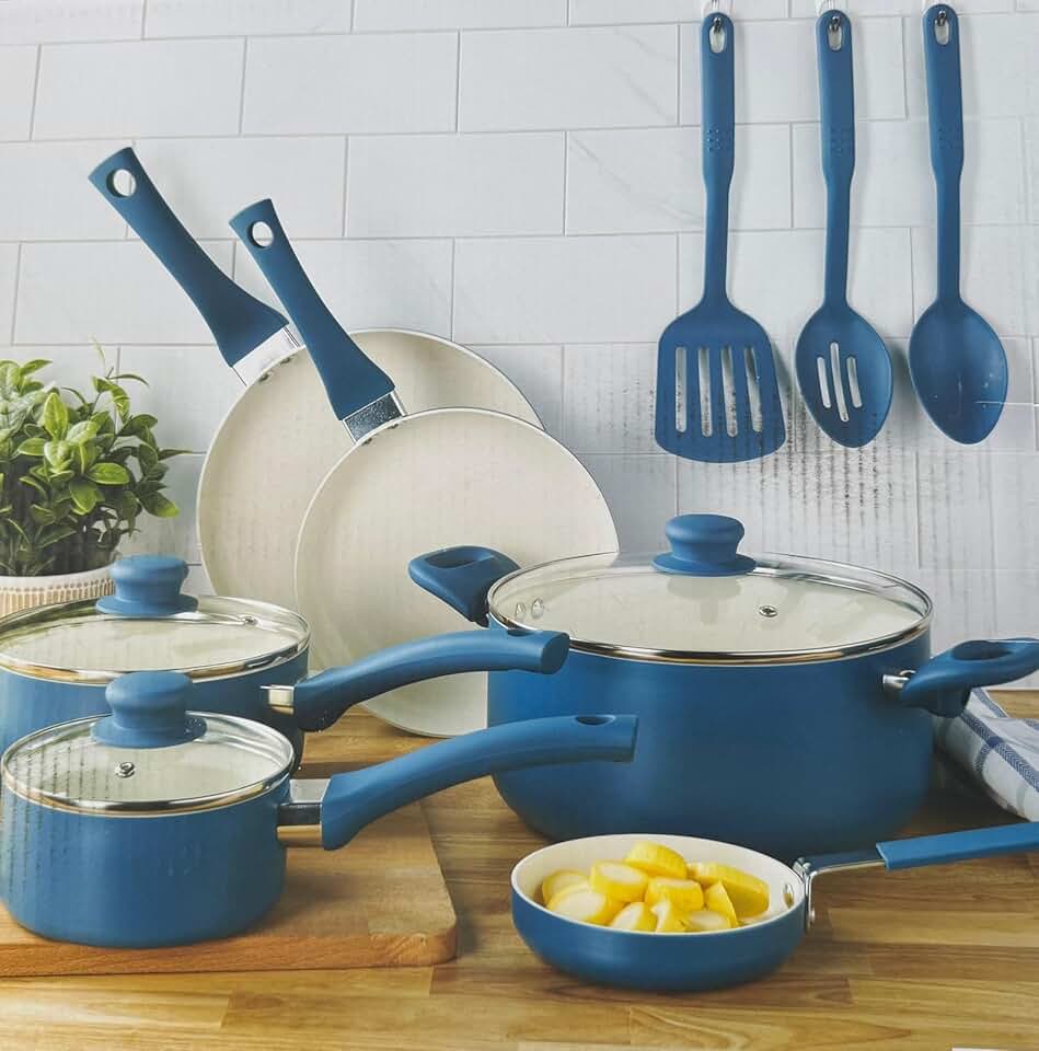 12-Piece Nonstick Ceramic Cookware Set with Utensils