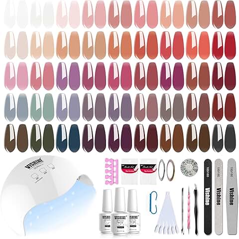 Gel Nail Polish Kit with 45 Colors and UV LED Dryer