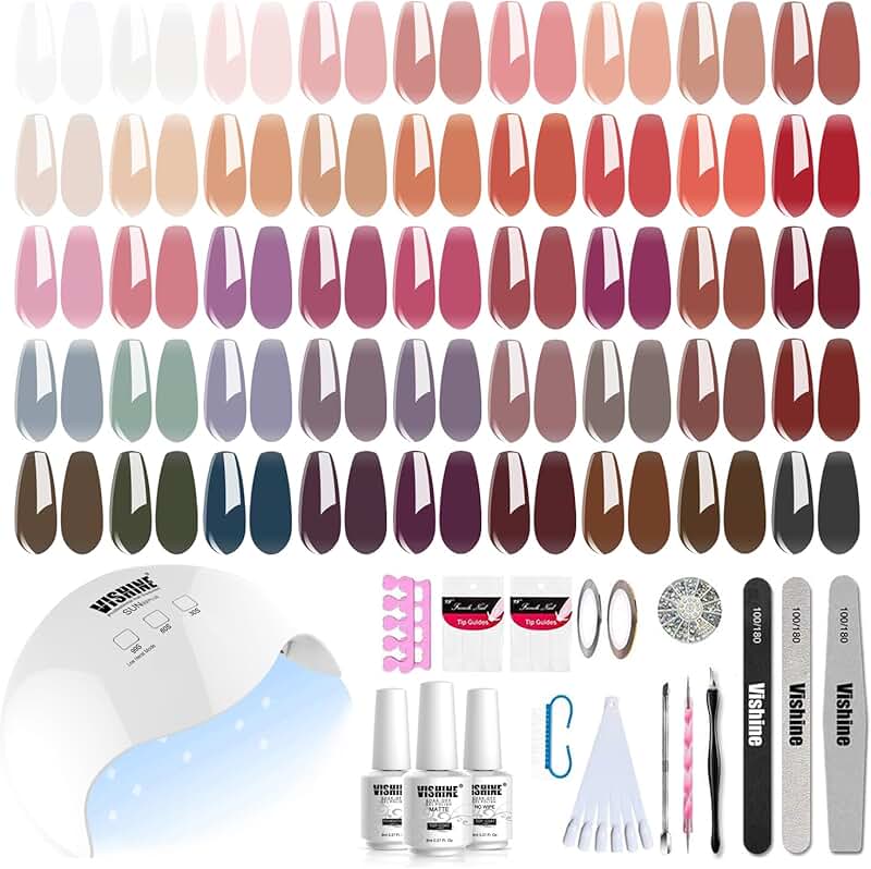 Gel Nail Polish Kit with 45 Colors and UV LED Dryer