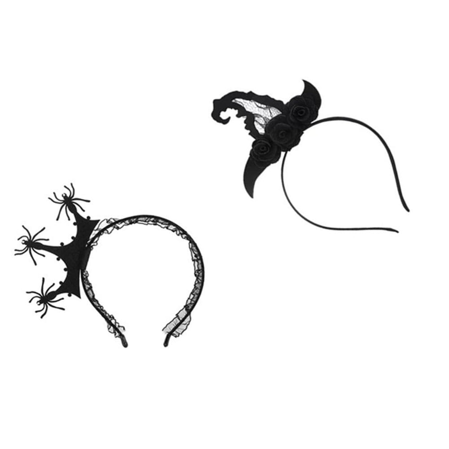 Spider Fest Headwear Set - Mardi Gras Party Supplies for 2 - Festival Headpiece Costume Accessories - Spider Headband and Mask Combo Kit