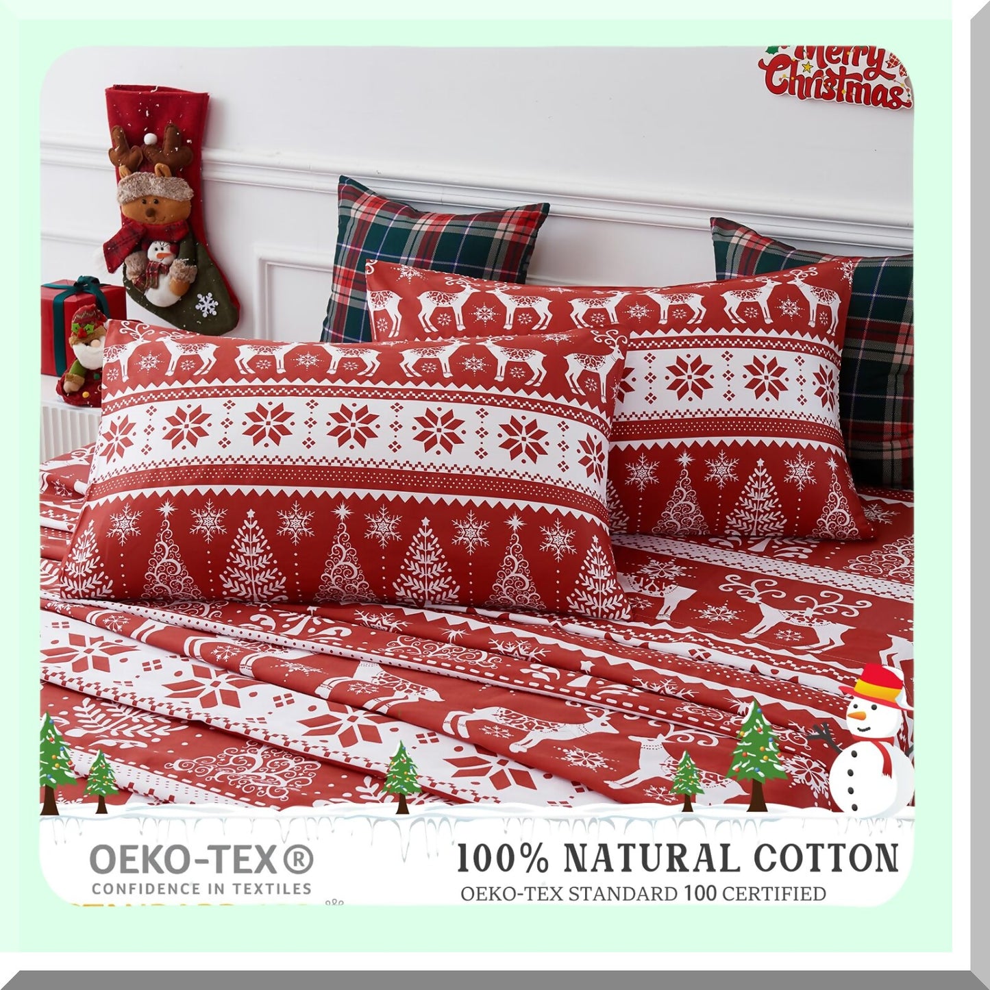 Luxury Cotton Bliss Queen Sheets - 800 Thread Count, Deep Pocket, Sateen Weave - Ultra Soft & Smooth 4PC Set