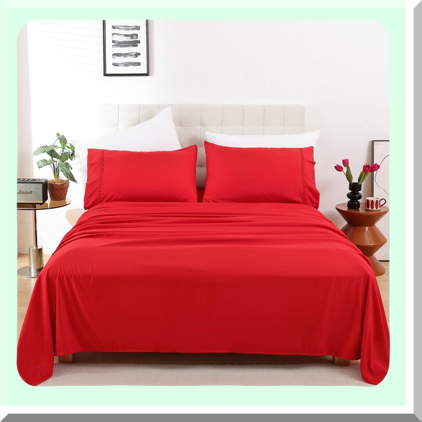 CoolBreeze Queen Sheet Set - Luxury Microfiber Bedding with Extra Deep Pocket. Soft, Lightweight, Wrinkle Free Hotel Quality Sheets & Pillowcases. Oeko-Tex Certified.