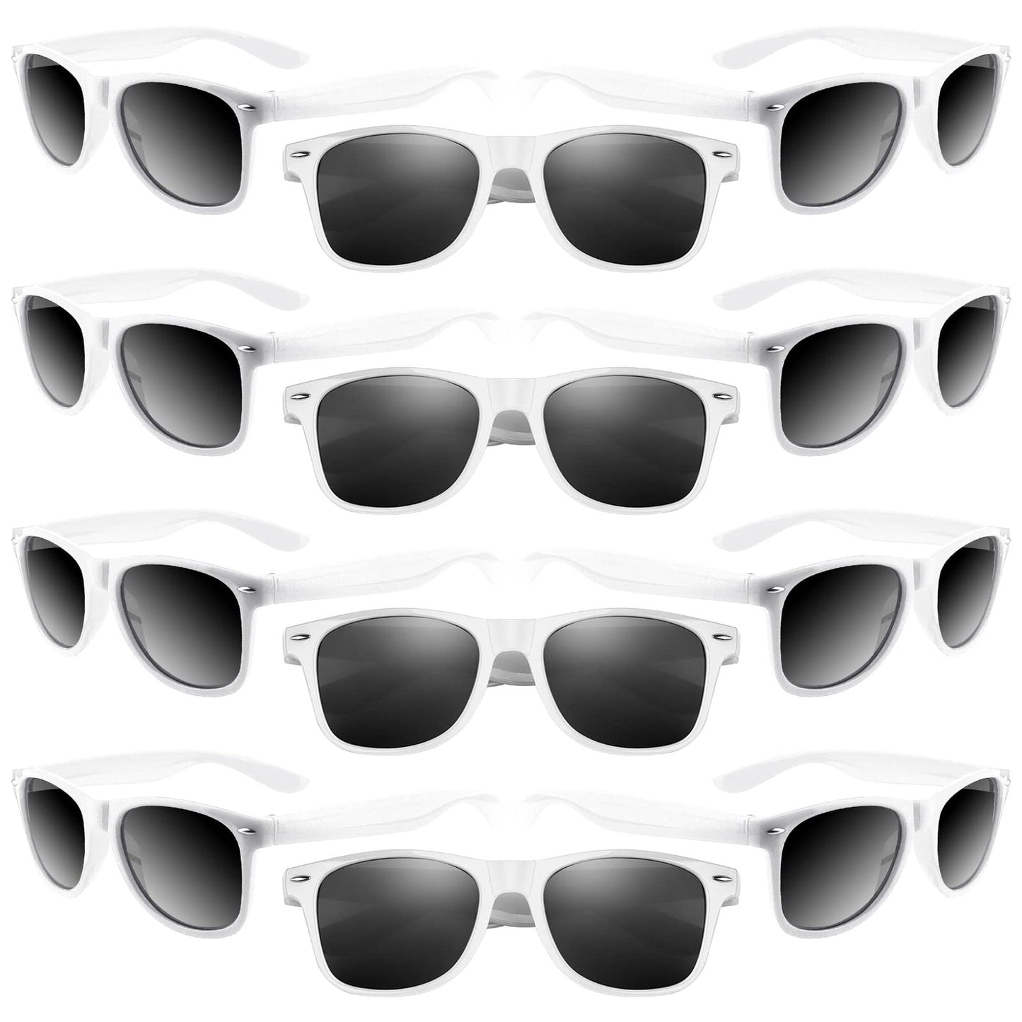 Party Pack Sunglasses - Bulk Birthday Summer Favors (White)