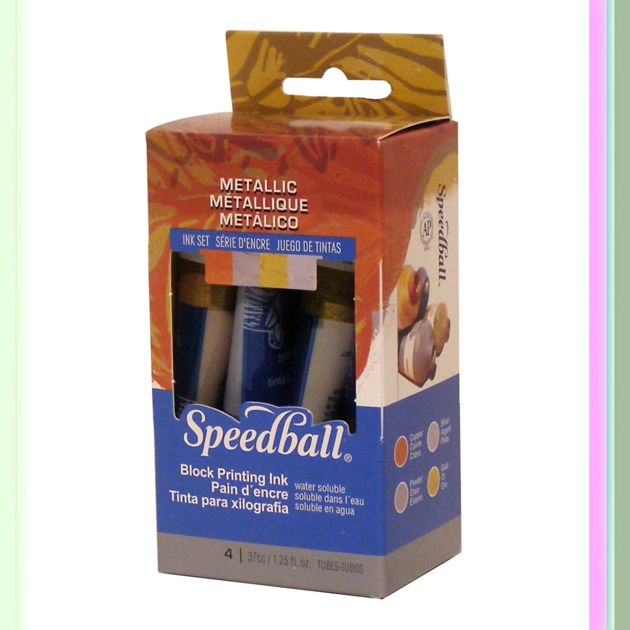 Iridescent AquaMetallic Print Ink Set, 4 Colors, 1.25oz