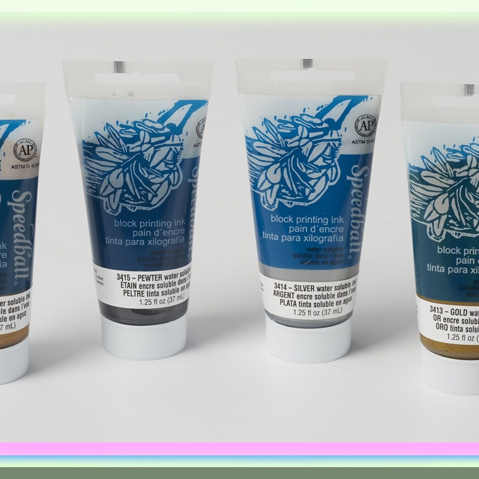 Iridescent AquaMetallic Print Ink Set, 4 Colors, 1.25oz