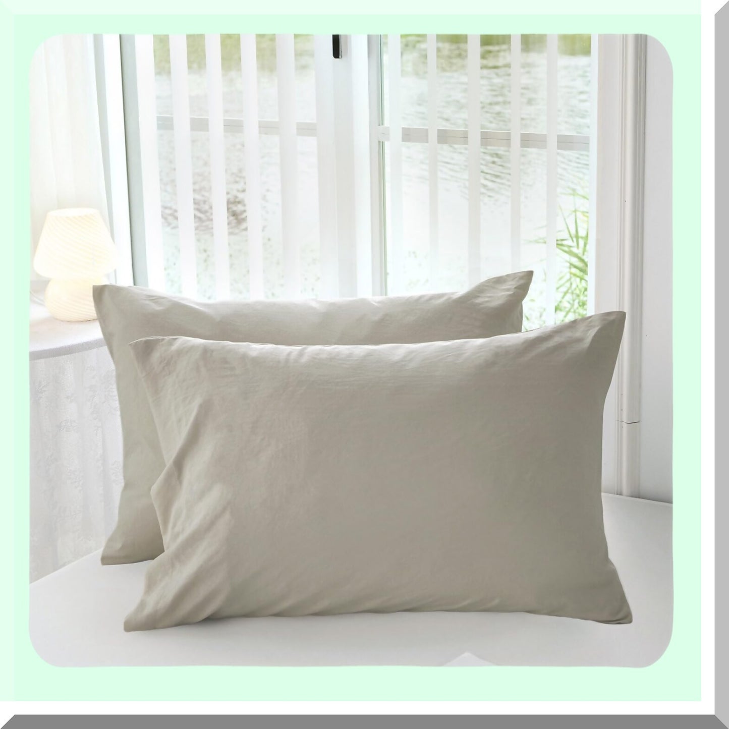 UltraSoft Microfiber Pillowcase Set - 2 Pack Standard Size Oatmeal Pillow Cases, Stain & Fade Resistant, Easy Care, Lightweight & Super Soft, 20x26"