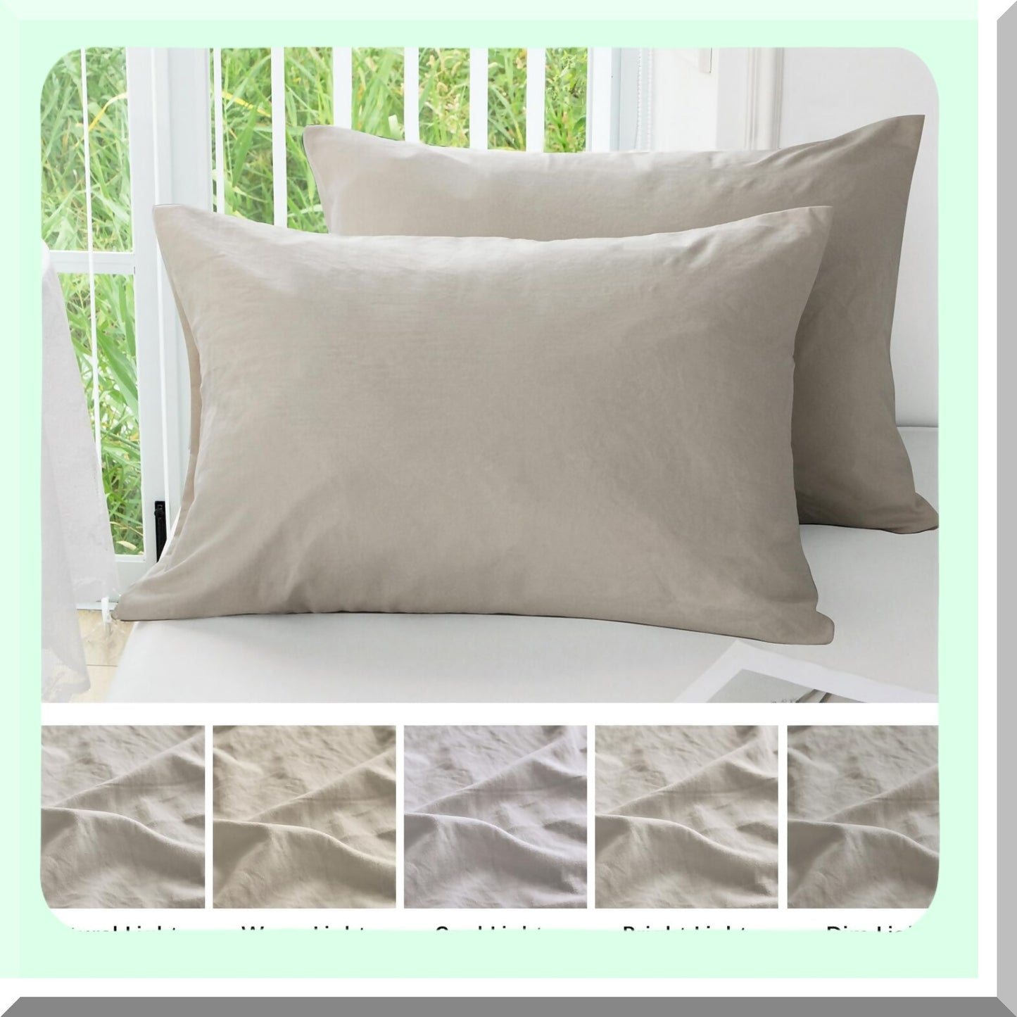 UltraSoft Microfiber Pillowcase Set - 2 Pack Standard Size Oatmeal Pillow Cases, Stain & Fade Resistant, Easy Care, Lightweight & Super Soft, 20x26"