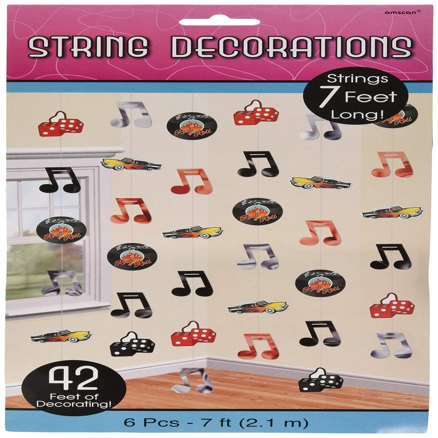 50's Theme Party Rock and Roll String Decorations