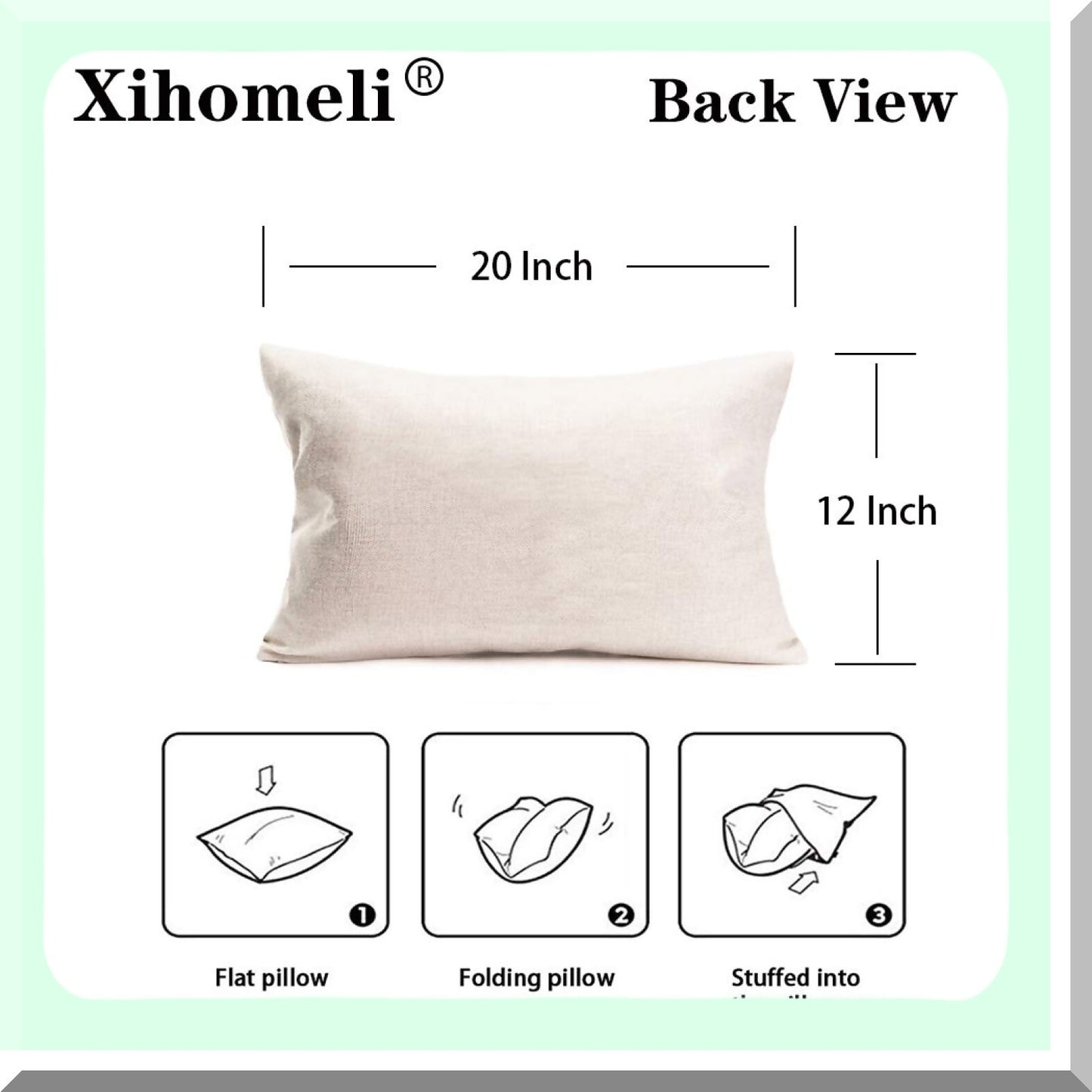 Vintage Board Design Lumbar Pillow Cover - Beach Decor Cotton Linen Cushion for Sofa Couch - Porch Throw Pillowcase 12x20 Inches