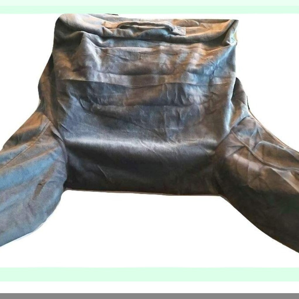 CozyRest 19" Velour Reading Pillow Cover - Grey, Machine Washable, Soft Polyester Replacement Cover for Back Rest Pillow, Easy to Clean and Dry