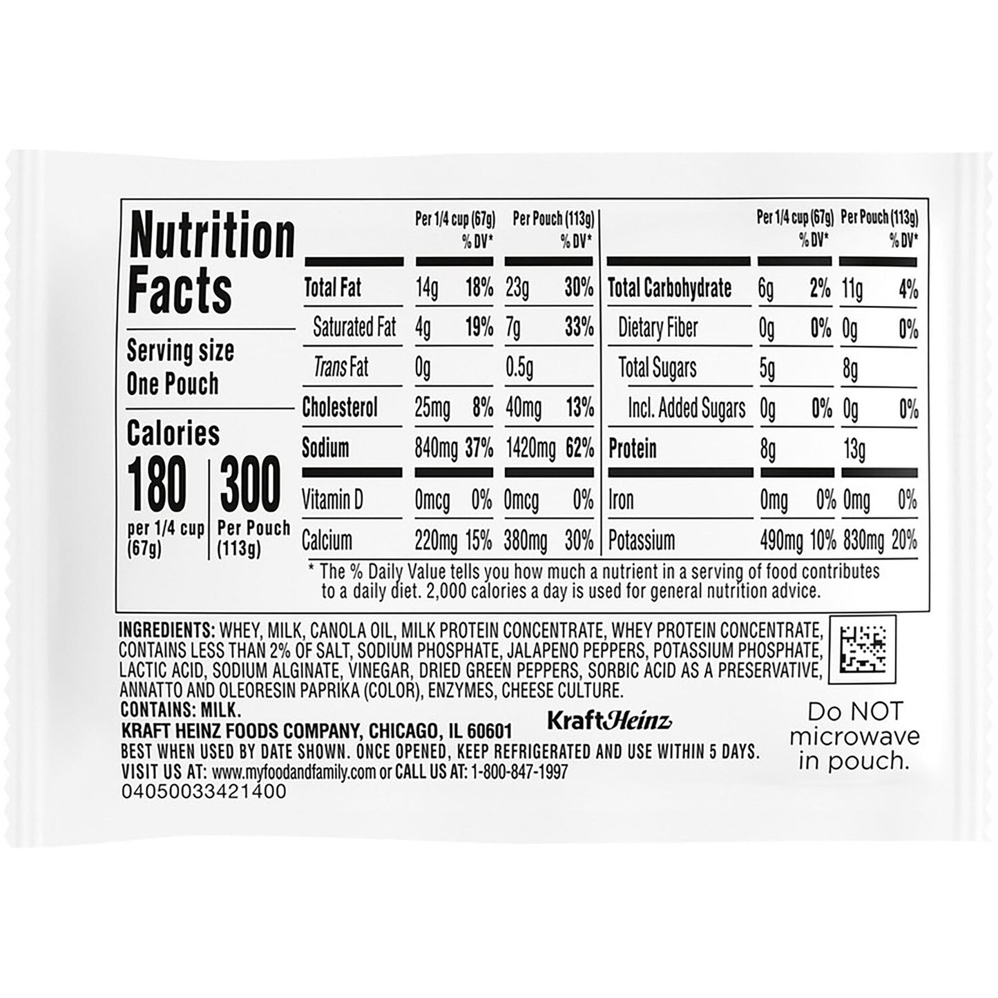 Velveeta Jalepeno Cheese Sauce, 4-oz. Packets (Pack of 24)