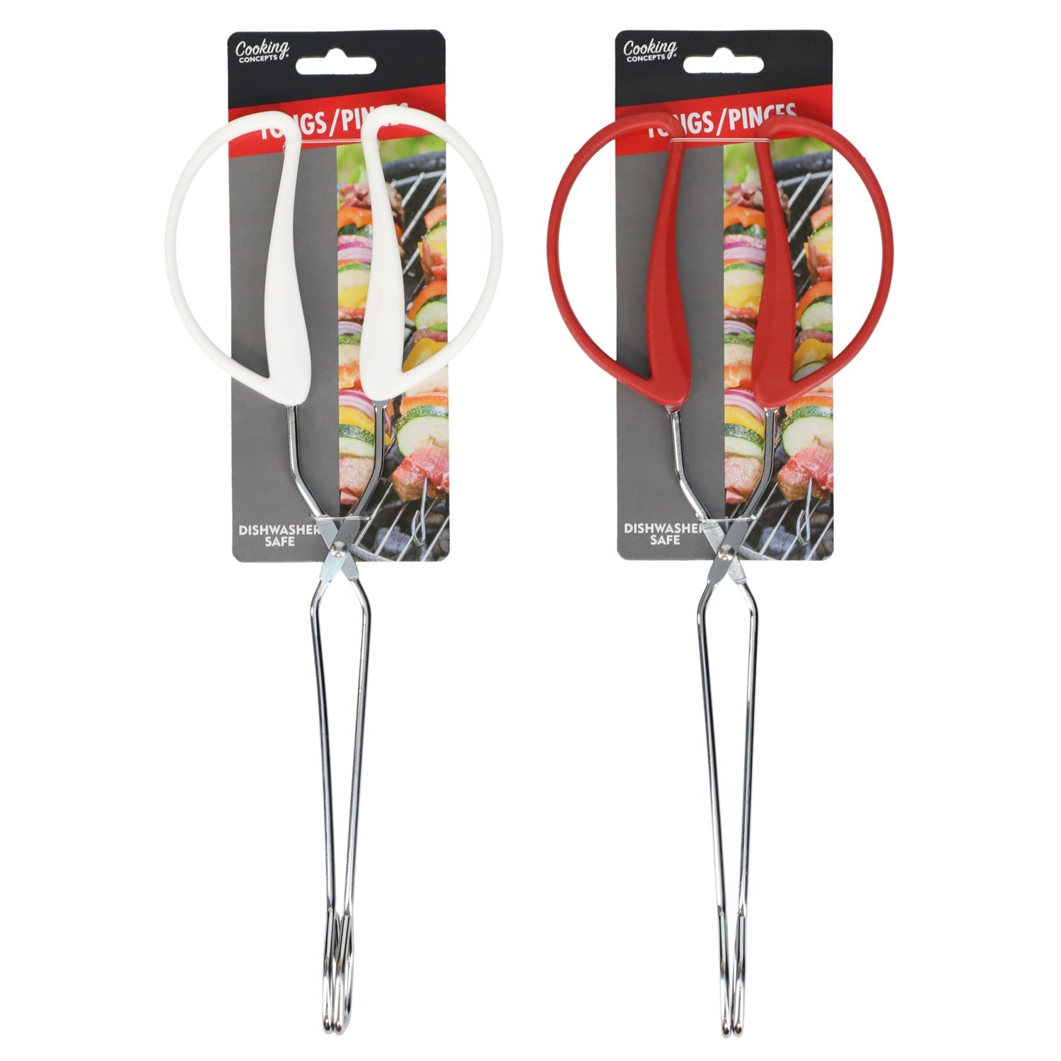 Red & White Kitchen Tongs, 12-in. (Pack of 36)