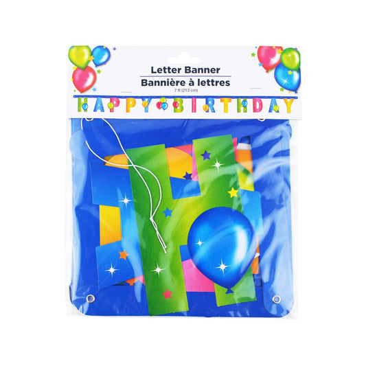 Birthday Balloon Happy Birthday Glittery Letter Banners, 7 ft. Strands (Pack 18)