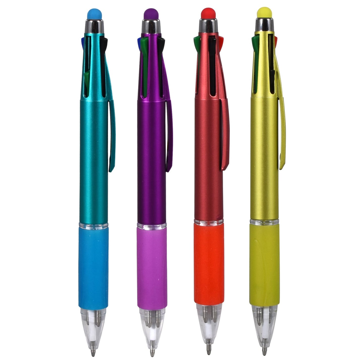 Geddes All-In-One 4 Color Pens with Styluses. 5.75 in. (Pack of 24)