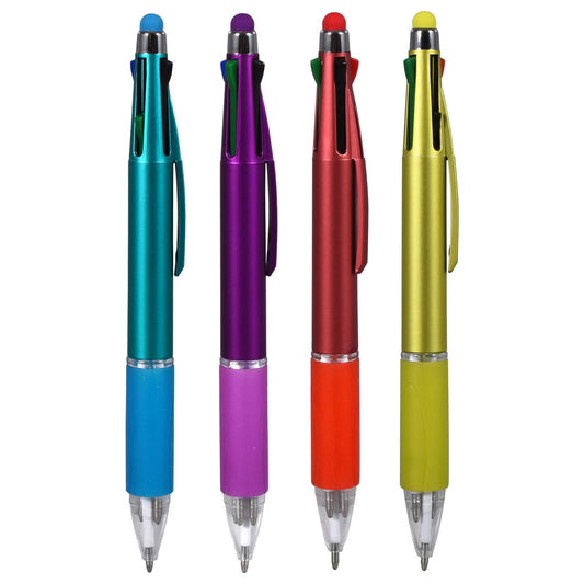 Geddes All-In-One 4 Color Pens with Styluses. 5.75 in. (Pack of 24)