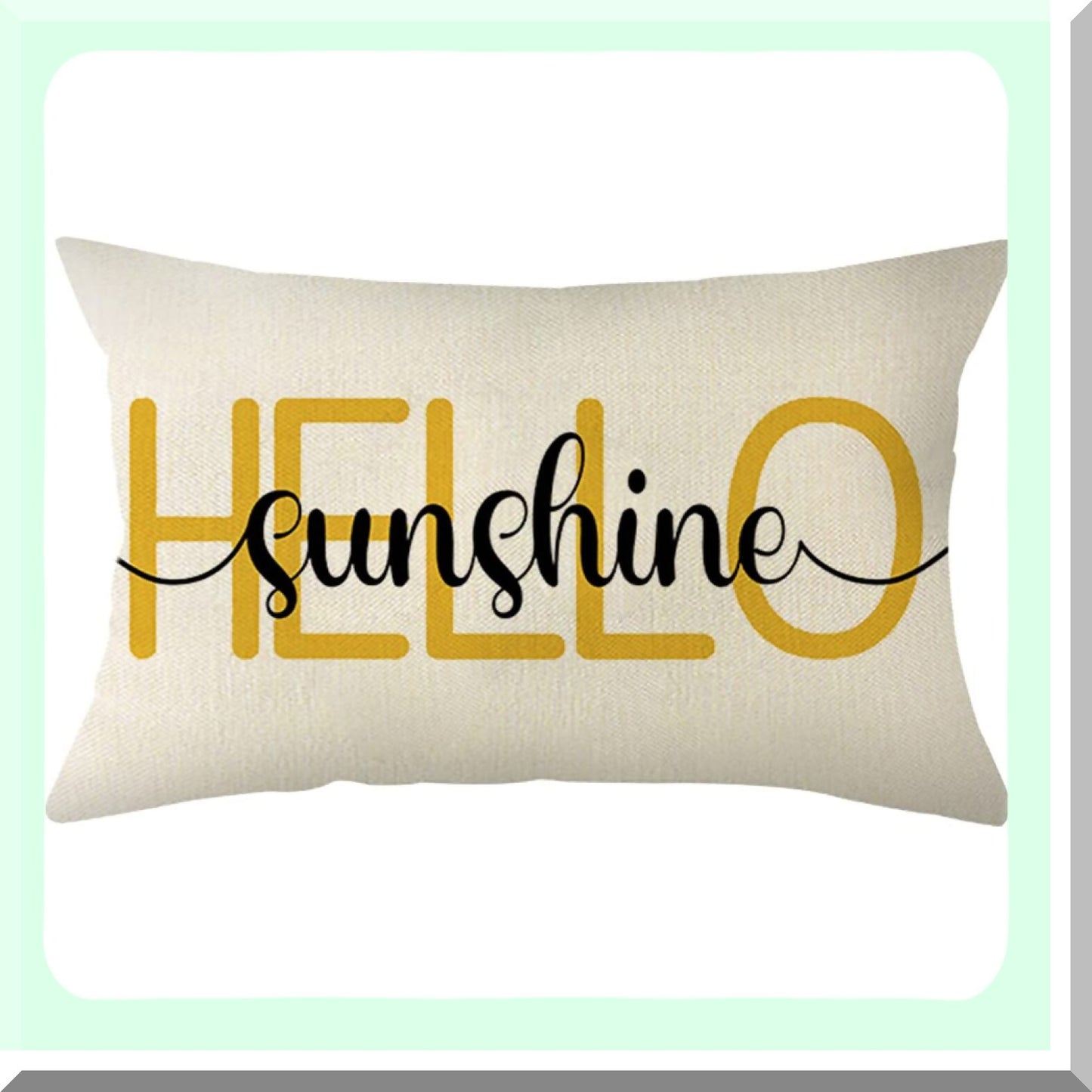 Sunshine Farmhouse Summer Pillow Cover - 12x20 Inch Decorative Cushion Case for Sofa Couch - Brighten Your Home with Hello Sunshine Theme