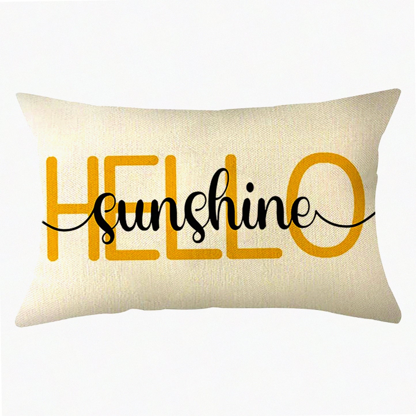 Sunshine Farmhouse Summer Pillow Cover - 12x20 Inch Decorative Cushion Case for Sofa Couch - Brighten Your Home with Hello Sunshine Theme
