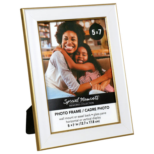Special White Picture Frames with Gold Trim, 5x7 in. (Pack of 12)