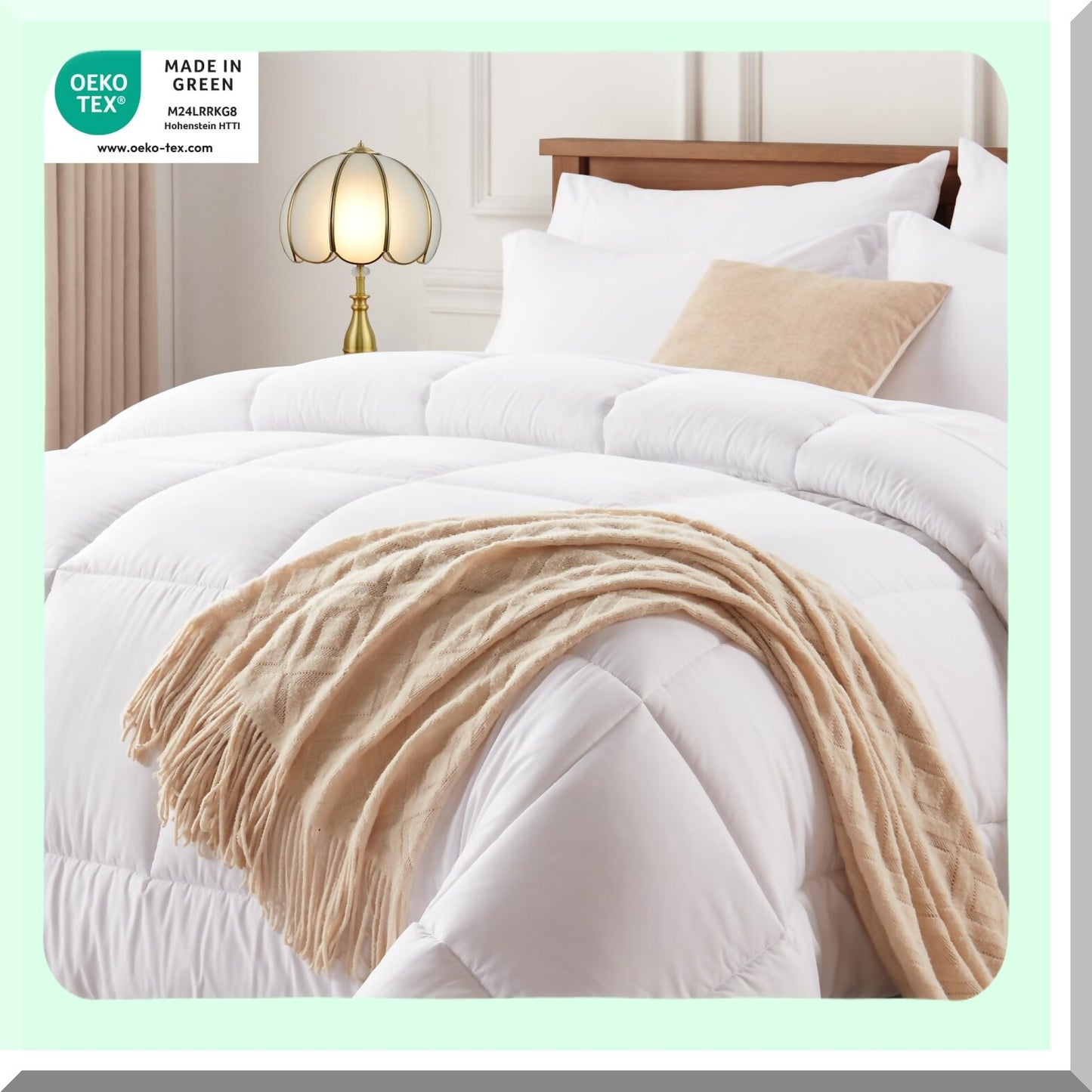 White Cloud 7-Piece Bedding Set - Ultra Soft Lightweight Comforter Set for Full Bed, All Season Bed in a Bag with Sheets, Pillowcases, Shams