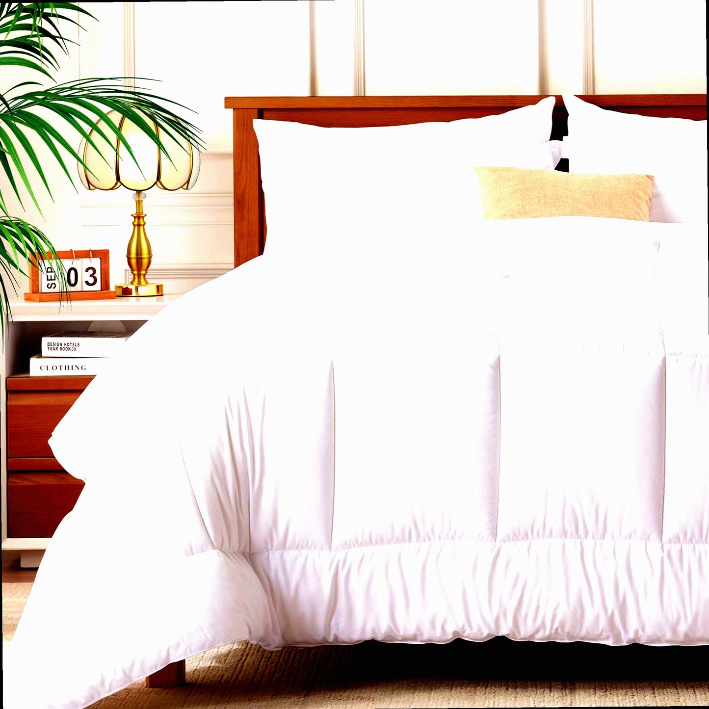 White Cloud 7-Piece Bedding Set - Ultra Soft Lightweight Comforter Set for Full Bed, All Season Bed in a Bag with Sheets, Pillowcases, Shams