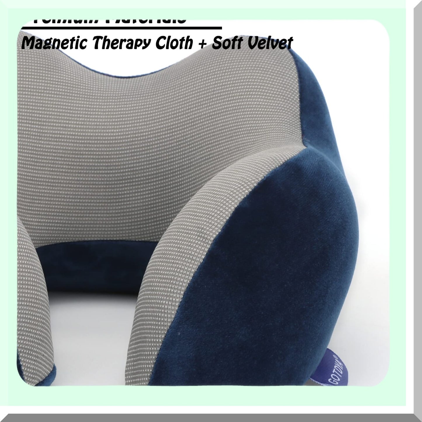 MemoryCloud Travel Neck Pillow - Soft Comfort Support for Airplane, Car, Office & Home Rest - 100% Pure Memory Foam - Blue Color