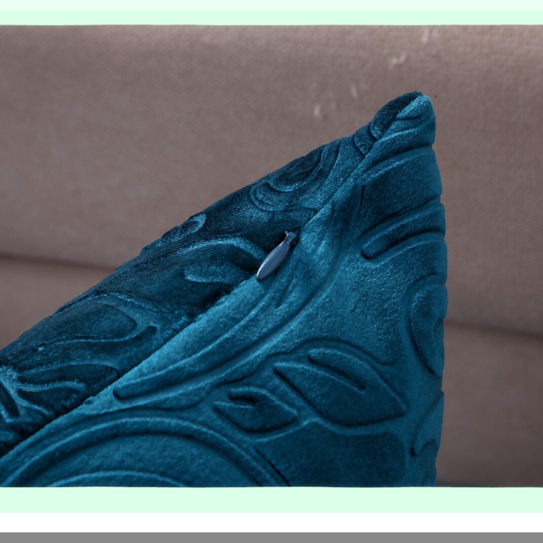 Luxury Velvet Floral Lumbar Pillowcase - Rust Embossed Throw Pillow Cover for Indoor/Outdoor Decor - 12" x 20" Anaglyph Fabric