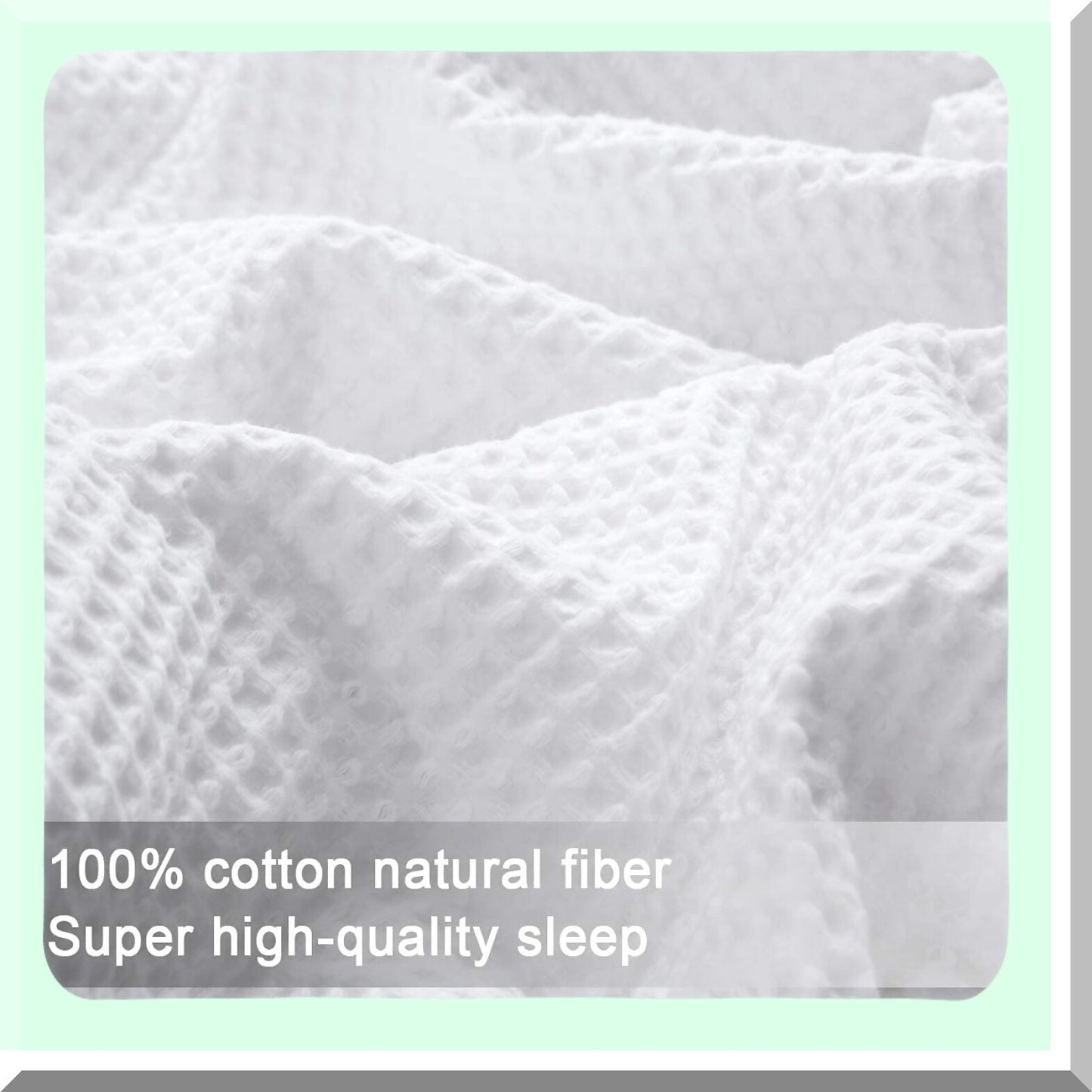 PureComfort 100% Cotton Full Size Waffle Weave Blanket - Soft, Lightweight, Thermal, 90x90 inches, 405GSM, White