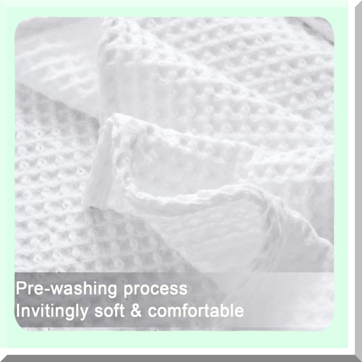 PureComfort 100% Cotton Full Size Waffle Weave Blanket - Soft, Lightweight, Thermal, 90x90 inches, 405GSM, White