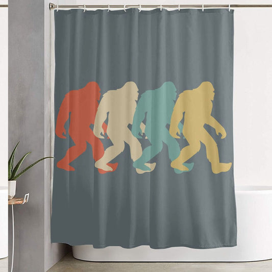 Retro Bigfoot Polyester Shower Curtain 60x72