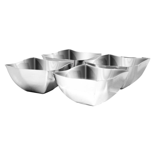 Square Silver Plastic Bowls, 4-ct. Packs (Pack of 4)