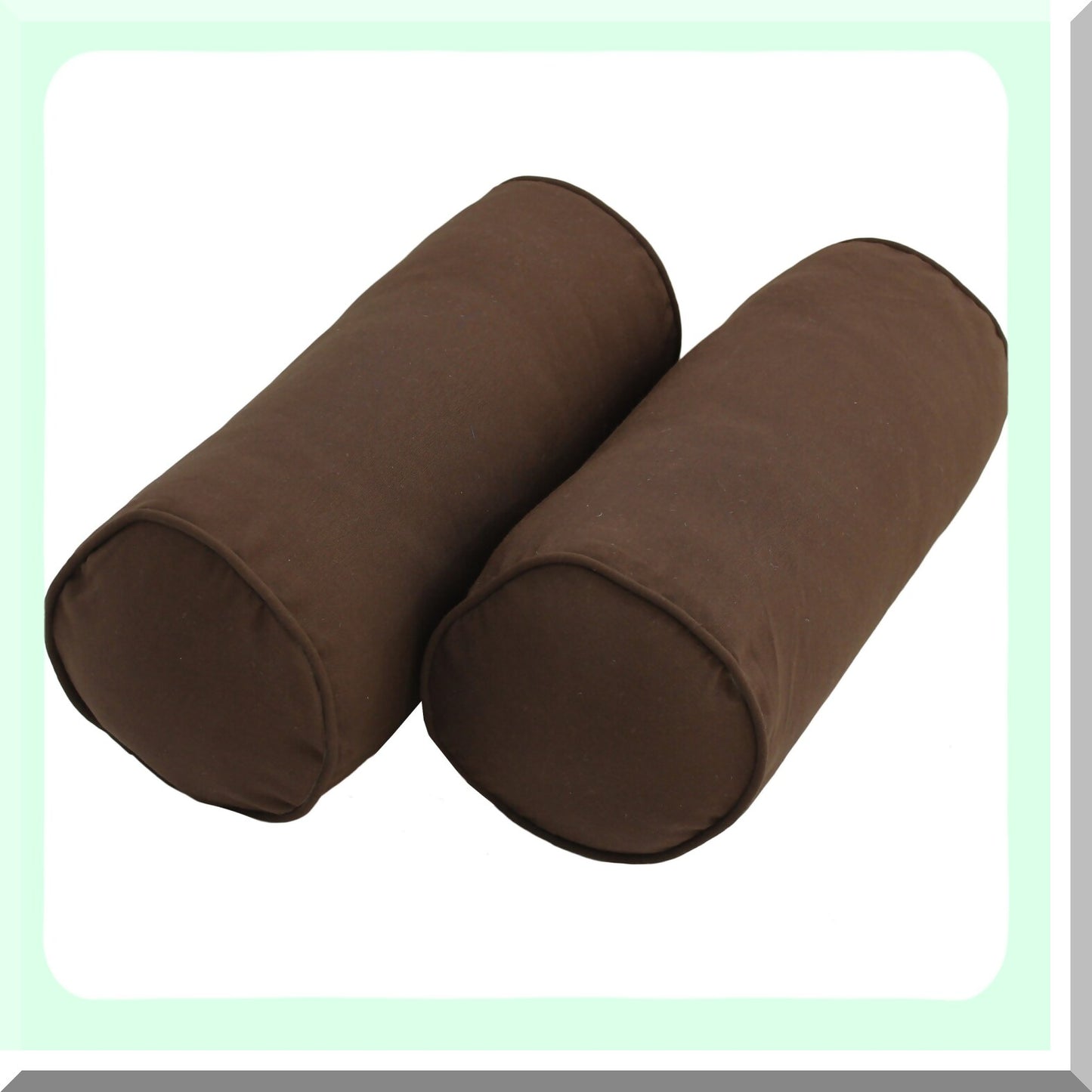 Luxury Chocolate Microsuede Bolster Pillow Set - 20x8 Inch (2 Pack) - Soft Corded Design for Ultimate Comfort and Support - Decorative Bedding Accessory