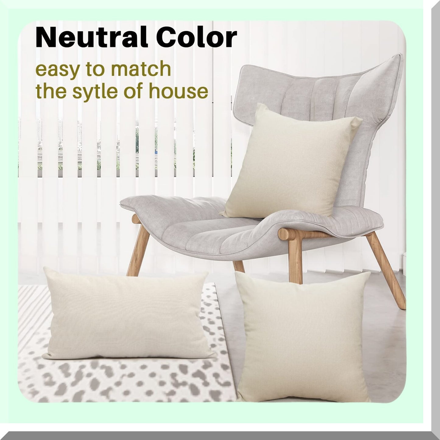 Linen Sublimation Decorative Pillow Covers - Set of 4 Off-White 16x16 Inch Cushion Cases for Square Couch - Blank Design for Customization