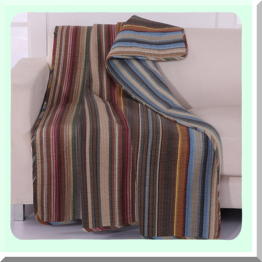 EcoCozy Reversible Cotton Throw Blanket, 50x60 inches, Earth Tones